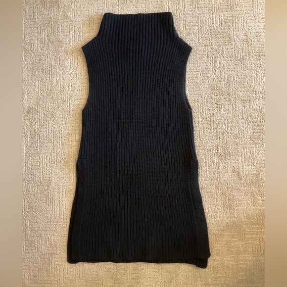 💕💜Aritzia Wilfred 100% Merino Wool Sleeveless Mockneck Black Sweater Tunic XS - Picture 3 of 8